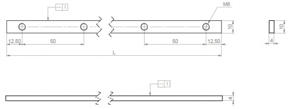 M6 Tapped Rail Dimensions